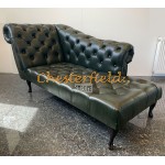 Chesterfield Recamiere Pompadour Antik zelená A8