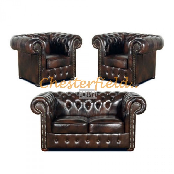 Chesterfield Classic 211 Antik hnedá A5 sedacia súprava