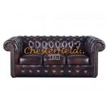 Chesterfield Classic pohovka pre 3 osoby Antik hnedá A5