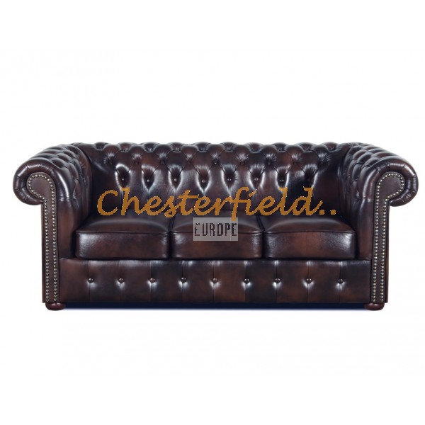Chesterfield Classic pohovka pre 3 osoby Antik hnedá A5