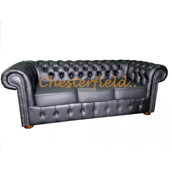 Chesterfield Classic pohovka pre 3 osoby Čierna K70