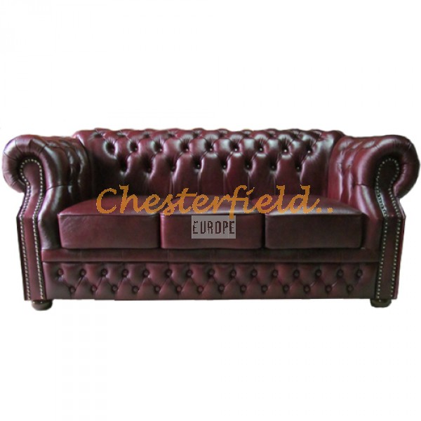 Chesterfield Windsor pohovka pre 3 osoby Antik bordová A7