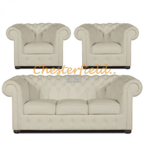 Chesterfield Classic 311 Perleťovo biela K2 sedacia súprava