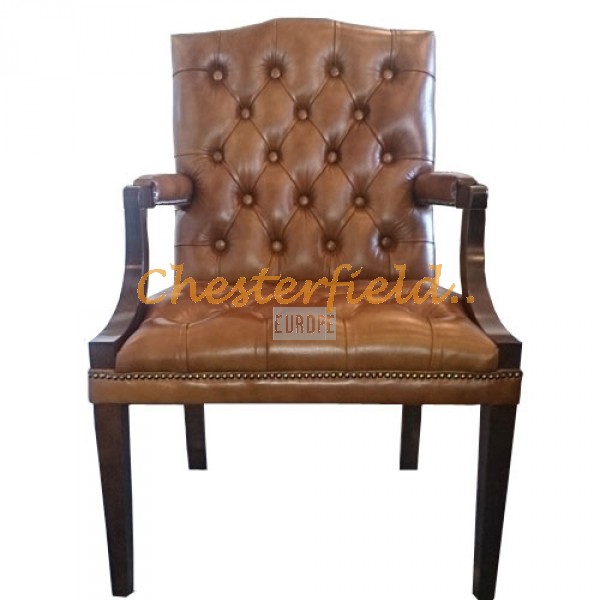 Kreslo Chesterfield King Antik starozlatá