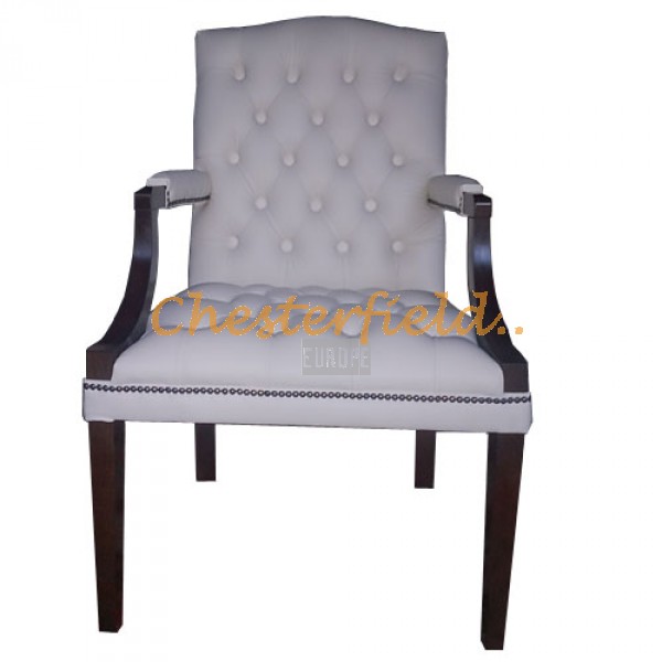 Kreslo Chesterfield King Biela