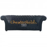 Chesterfield Windchester pohovka pre 3 osoby Čierna K70