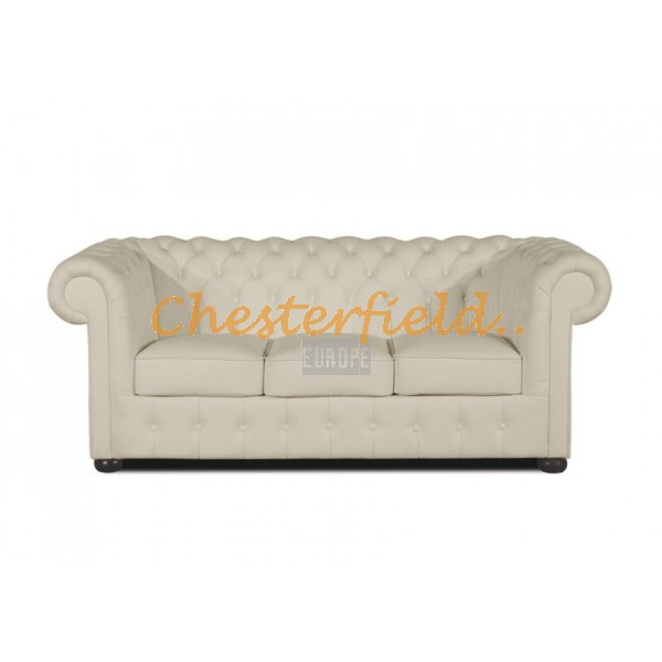 Chesterfield Classic pohovka pre 3 osoby Perleťovo biela K2