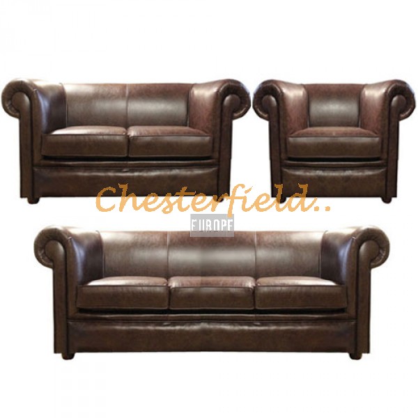 Chesterfield London 321 Antik hnedá A5 sedacia súprava