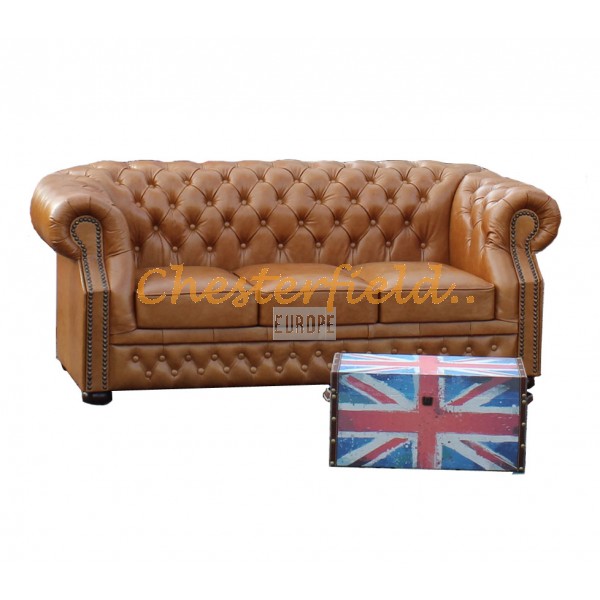 Chesterfield Windsor pohovka pre 3 osoby Antik Whisky C12