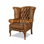 Kreslo-ušiak Chesterfield Queen Antik starozlatá 