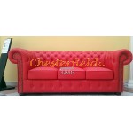 Chesterfield Classic pohovka pre 3 osoby červená K55