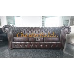 Chesterfield Classic pohovka pre 3 osoby Antik hnedá A5