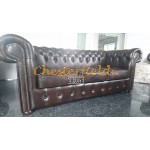 Chesterfield Classic pohovka pre 3 osoby Antik hnedá A5