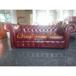 Chesterfield Classic XL pohovka pre 3 osoby Antik bordová A7