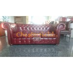 Chesterfield Classic XL pohovka pre 3 osoby Antik bordová A7