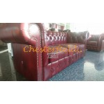 Chesterfield Classic XL pohovka pre 3 osoby Antik bordová A7