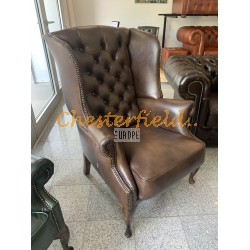 Kreslo-ušiak Chesterfield St.James Antik stredne hnedá