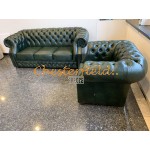 Chesterfield Windsor 311 Antik zelená A8 sedacia súprava