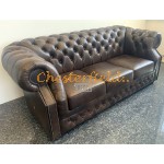 Chesterfield Windsor pohovka pre 3 osoby Antik stredne hnedá A5M