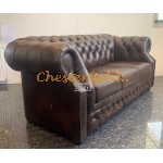 Chesterfield Windsor pohovka pre 3 osoby Antik stredne hnedá A5M