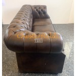 Chesterfield Windsor pohovka pre 3 osoby Antik stredne hnedá A5M